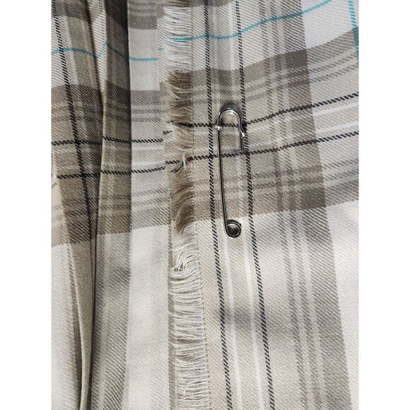 Vtg Pleated Skirt Scottish Al Jean Pure Virgin Wool Beige Plaid light academia - Picture 3 of 7